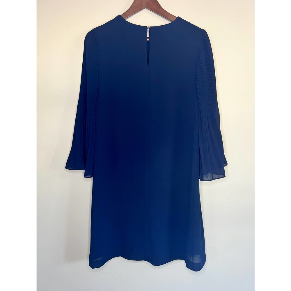 Blue Trumpet-sleeved Dress - Picture 3 of 4
